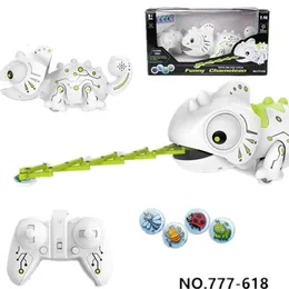 RC Cabrite Intelligent Robot Animal Relate Control Cameleon Walk Eat Electronic Lizard Pets Electric Toys Kids Birthday Gift 240508