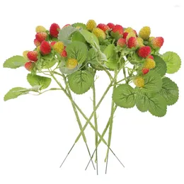 Decoração de festa 6 PCs Frux Frux Picks Fake Bouquet simulado simulado simulação simulação de planta de planta de cera realista