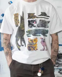 Męskie koszulki Y2K retro kultura kreskówka Animal Art Casual T-Shirt Tops Mens Esthetic Nisze High-end Pure Cotton Para Tops 2024 Q240517