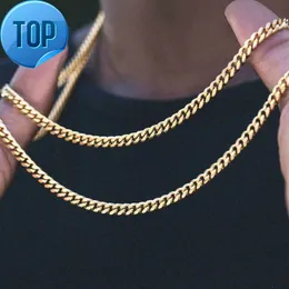 Schwarzes Gold Punk Edelstahl Halskette Halskette für Männer Frauen Bordsteinkubanische Verbindung Kette Hip Hop Schmuck Schmuck