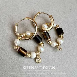 Stullo Orecchini perle di perla con gatti personalizzati di alta qualità con accessori in oro 14K placcati in rame Q240517