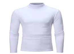 Men039s Tshirts Men Tshirt Top Top Vintage Slimfit Color Solid Spring Autumn Slave Longa Turtleneck Pullover Bottoming Shirt3381208