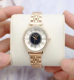 Projektanci mody obserwują lekkie luksusowe celebrytki na ręce ze ręką ze zegarem na rękawcy Allmatch Women Rose Gold Quartz 7295785