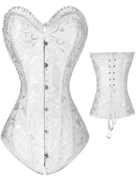 Bustiers Corsets 여자 039S Steampunk 나선형 강철 뼈가있는 코르셋 섹시한 자카드 오버 버스트 코르 렛과 허리 Cincher Shapewear p8724618