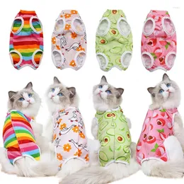 Cat Costumes Sterilization Clothing Post- Suit Pet Recovery Vest Clothes Anti-licking Wound Cute Colorful Cartoon Print