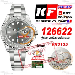 126622 VR3235 Homens automáticos relógios kf 3d moldura cinza Dial 904l Aço OyStesteel Bracelet Super Edition Mesma série CART