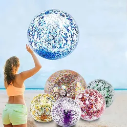 16 tum paljetter Beach Ball Halloween Jumbo Pool Toys Balls Glitters Uppblåsbart klart simning Vatten 240517