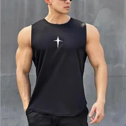 Zomer Mouwloos Vest Outdoor Sport Tank Top Hardloop Fitness Onderhemd Sneldrogend Ronde Hals Gym Tshirt Heren Ademende 240510