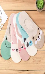 5 Pairslot Women Socks Candy Color Small Animal Cartoon Pattern Boat Sock for Summer Breathable Casual Girls Funny Fashion1263011