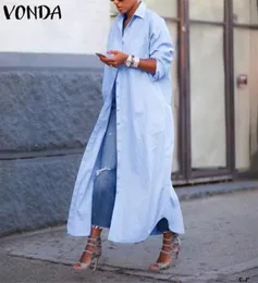 Vonda Long Blouse Women Asymmetrische Tunika 2020 weibliche Herbst -Langarm -Hemden Vintage Casual Lose Blusa Party Tops Plus Size T7285851