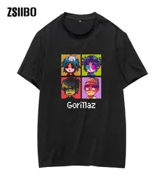 Gorillaz Male T -shirt anime Men039s skjortor Kort ärm Rolig tshirt Men Mens Tops Tees Rock Band Camiseta Clothes3196936