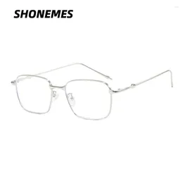 Occhiali da sole Shonemes occhiali quadrati eleganti vela e occia di occhiali a onda leggera anti -blu telaio di occhiali per computer ottici per uomini donne