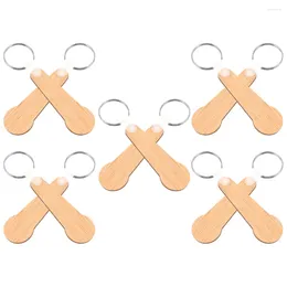Decorative Figurines Token Trolley Cart Shopping Key Chain Grocery Remover Tokens Bamboo Hanging Supermarket Portable Keyrings Change Rings