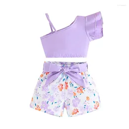 Giyim setleri 2 adet yaz bebek kız için blothes çocukların üst ve alt cothes kıyafet seti bebekler çocuk Kore moda