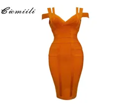 Ciemiili 2019 Spagetti Kayış Katı Kadınlar Bandaj Elbiseleri İçi Boş Kolsuz Midcalf Vneck Gece Kulübü Moda Kadın Elbiseler T5063581