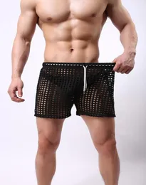 Men039S Sleepwear 1st Sexy Mesh Shorts Men Transparent Gay Penis Sheer See Through Brand Sleep Bottoms Leisure Home wear8426984