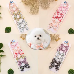 Hundebekleidung 6pcs/Set Spring Fashion Cat Fliege Blütenstil Doggy Supplies für Bowties Haustierprodukte kleine Hunde Accessoires