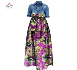 2019 Kadın Kadınlar İçin Uzun Maxi Etek Kadınlar için Afrikalı Dashiki Bazin Riche Robe Longue Femme Femme Plus Beden Doğal WY10369283191
