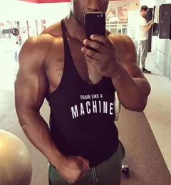 Men039s Tank Tops Mens Gyms Stringer Top Fitness Vest Canotta Bodybuilding Clothle Tanks Singlet Cotton Workout sreevel7727639