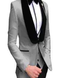 Aesido Moda Men039s Suits 3 Peças Smin Fit Prom Tuxedos Tweed Shawl Lapeel Wedding Grooms Blazer Vest Pants Whole 2021 22814479