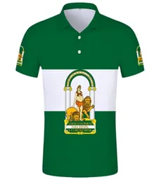 Analusia Polo Shirt Niestandardowy numer nazwy Sevilla Polo Shirt Flag Flaga słowo Malaga Granada Huelva Almeria Hiszpania 2102993218