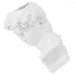 Vases Greek David Statue Roman Statues Sculptures Head Pen Holder Flowers Vase Makeup Brush Desk Organizer