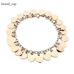 tiffanyjewelry bracciale designer catena braccialetto di lusso braccialetti a cuore multipli per donne in acciaio inossidabile catena di ciocche su gioielli a mano