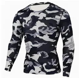 Nuova campeggiatore militare camuffato pieghe per bodybuilding uomo fitness camicie a maniche lunghe a secco rapido camicie a compressione crossfit1681667