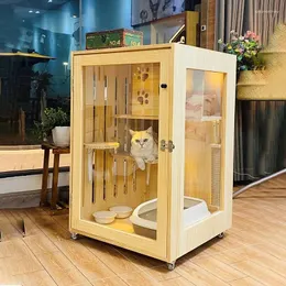 Carrieri di gatti moderni semplici kattenkabinet in legno chiuso in legno chiuso in legno di legno di comfort di comfort gay gato crash pet product lvbk