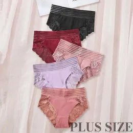 Mutandine da donna Plus Size Women Underwear High Aunist Female Brief Transparent Sexy Lingerie Lingeless Pantys Intimates