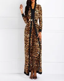 A feminina feminina de clocolor conjunta Sexy leopard damas Spring Autumn Sleeve Leve Coat Luves Roupas de calça de moda casual Y20014000951