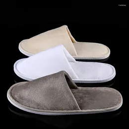 Slippers Solid Color Non-disposable Spa El Guest Wedding Shoes Indoor Travel Accessories For Men