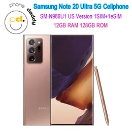 Samsung Galaxy Note 20 Ultra 5G komórkowy N986U1 N986B/DS 12 GB RAM 128/256 GB Octa Core Snapdragon Oryginalny odblokowany system mobilefonu z Androidem
