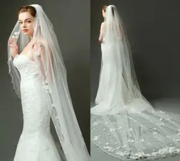 Fashion 2018 One Layer Wedding Veils Made Cathedral Style Three Length Bridal Veil 3D Floral Theslique3436642