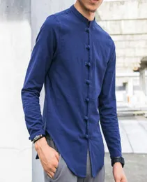 Zeeshant Men Linen Рубашки с длинным рукавом китайский воротниц традиционный кунг -фу Тан. Случайная социальная рубашка.