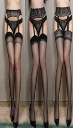 Kadınlar Seksi Vücut Çorap Dantel Yumuşak Üst Uyluk Yüksek Çoraplar Askop jartiyer Kemeri Diz Külotlu Çekme Çiçek Takımı 60KG6723004
