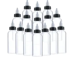 50pcs 30ml 60ml 100ml 120ml in plastica tatuaggio vuoto top bottiglia nero berretto nero trasparente Accessori per tatuaggi in bottiglia trasparente 2012479272