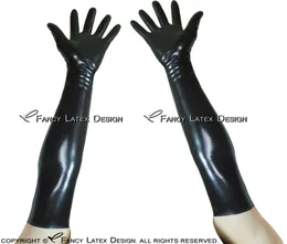 Черные сексуальные длинные латексные перчатки Длина рука