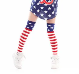 Hela American Flag Stripes Pentagram Stockings Girls Hiphop Jazz över knästrumporna Cotton Pantyhose Stocking8978687