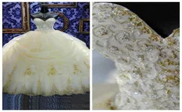 2019 16 -letnia sukienki balowe sukienki Quinceanera Sukienki koronkowe organza złota z koralików cekinowana debijana debiutanta sukienki niestandardowe M7770915