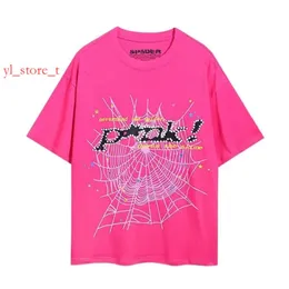 SP5Ders Designer T 2024 Summer för män och kvinnor Grafiska tee -kläder 555 Tshirt Pink Black White Young Thug 55555 Spiders Shirt 0133