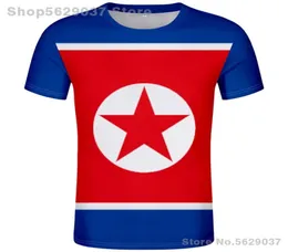 Nordkorea T -Shirt DIY Custom Made Name Number Prk Tshirt Nation Flag KP Korean Country DPRK College Print Po Clothing 22076546759