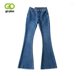 Dżinsowe dżinsy goplus dżins y2k spodnie letnie wysoką talię kobiety panie flowane spodnie pantalon femme grande taille vaqueros mujer c11930