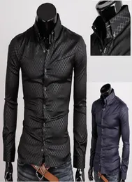 2020 Neue Mode -Herren Designer Streifen -Hemd -Hemden lässige schlanke Langarm -Hemden für soziale Style Camisas Maskulinas für Männer Che5708428