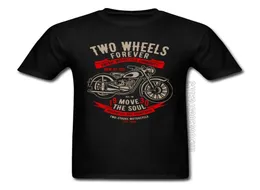 Vintage Motorcycle Community Cycle Cycle Black T Shirt Zwei Räder für immer Motobike bewegt den Soul Rider T -Shirts Vatertag male1309028