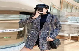 Damenjacken Frühling Herbststil kleiner Duftwindtemperament Plaid Tweed Jacke Frauen Midlänge Allmatch Woolen Fashion COA3475952