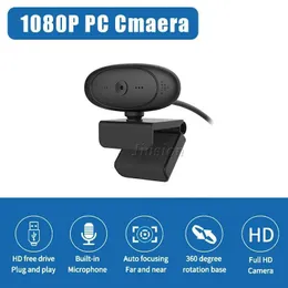 Webcams PC02 Mini Network Camera 1080P HD Live Video Long Beach Island 360 Rotating USB Horizontal Network Camera Camara Espia for Computer PC Laptop Youtube J240518