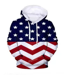 Nowa moda amerykańska flaga z kapturem z kapturem Mężczyźni zwykli bluza HARAJUKU Streetwear Long Rleeve Pullover G2205117772431