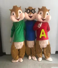 2018 Factory Alvin e os personagens de Chipmunk Cartoon Mascot Costume Anime Christmas6642251