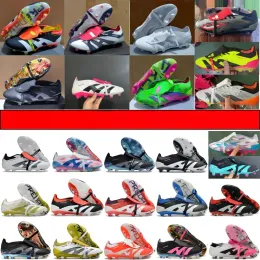 20 новых дизайнерских качественных футбольных ботинок 30 -й годовщины 24 элитный язык склад без кружева FG Мужские футбольные туфли удобная обучение кожаных футбольных туфлей для детей